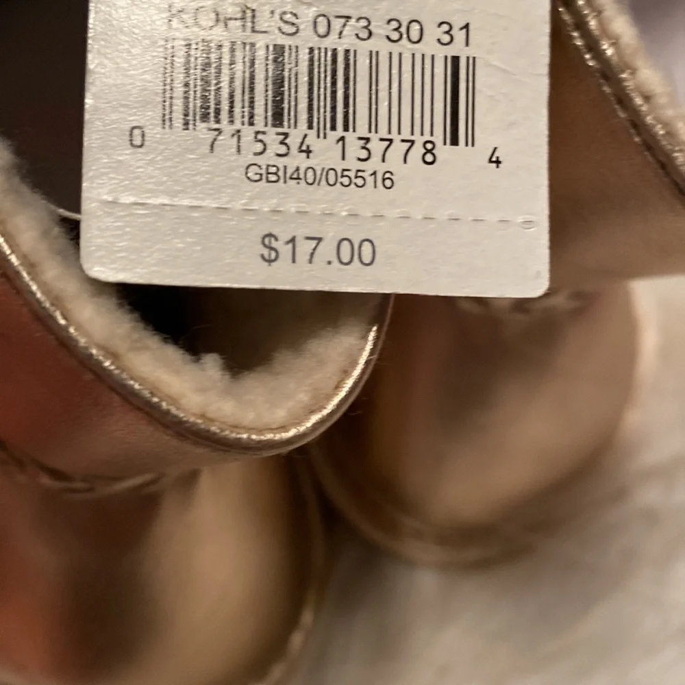 Gold baby boots